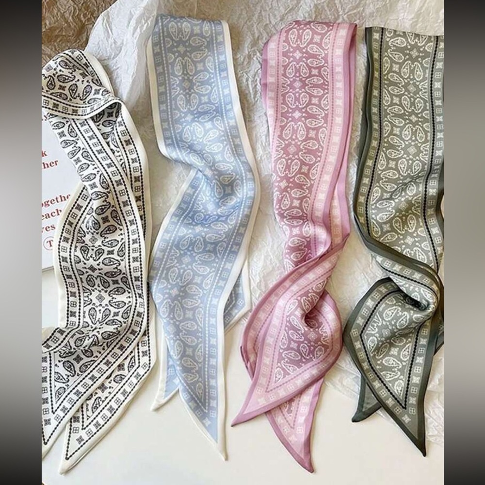NEW Set of 4 Paisley Print Twilly’s/Scarves